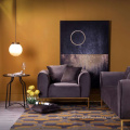 Golden Stainless Steel Legs Living Room Furniture Sets Modern Grey Velvet Upholstered One Seater Sofa